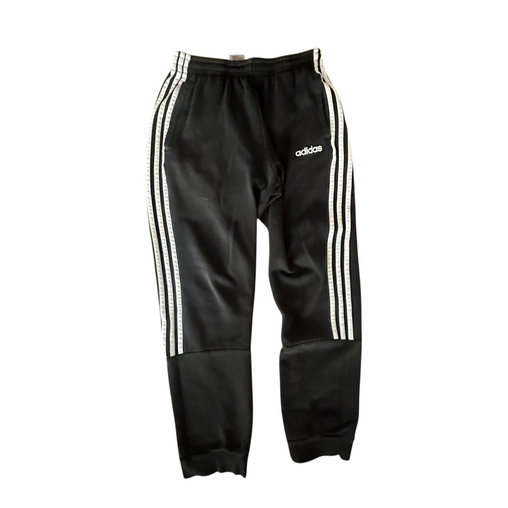 Adidas Black Sweatpants with Signature Stripes
